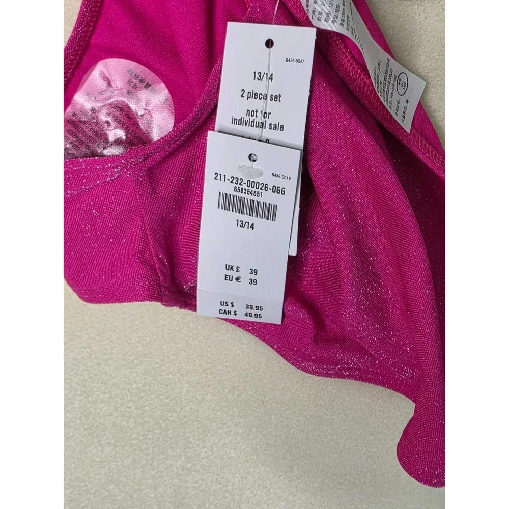 Abercrombie‎ & Fitch Kids Girls Pink Swim Bikini Bottoms Size 13 / 14 NWT